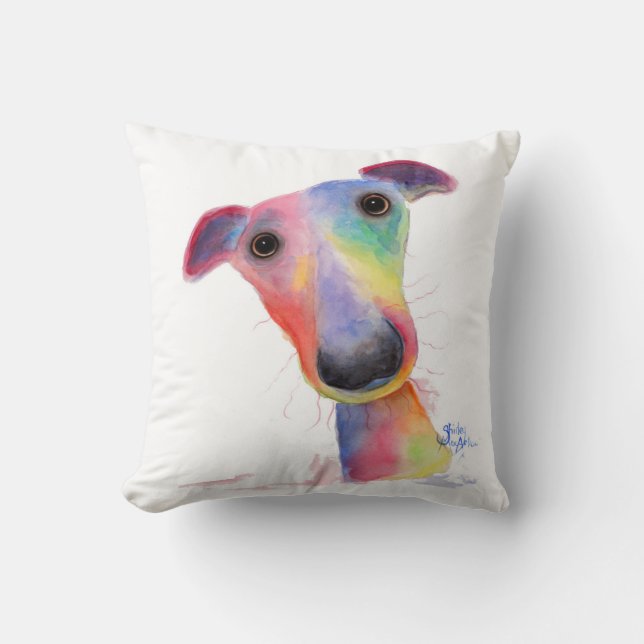 Coussin Chien Nosey 'Hank' Whippet / Greyhound Cushion (Recto)
