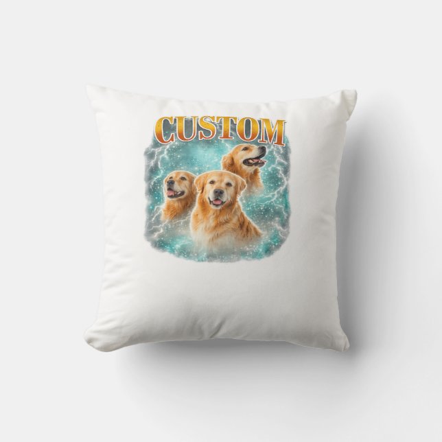 Coussin Chien nuageux et heureux (Recto)