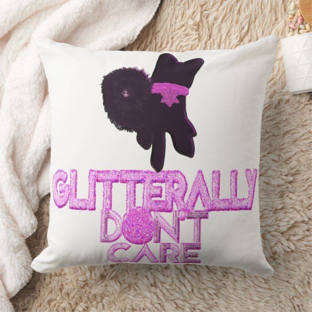 Coussin Chien pailleté s'en fiche (Couverture)