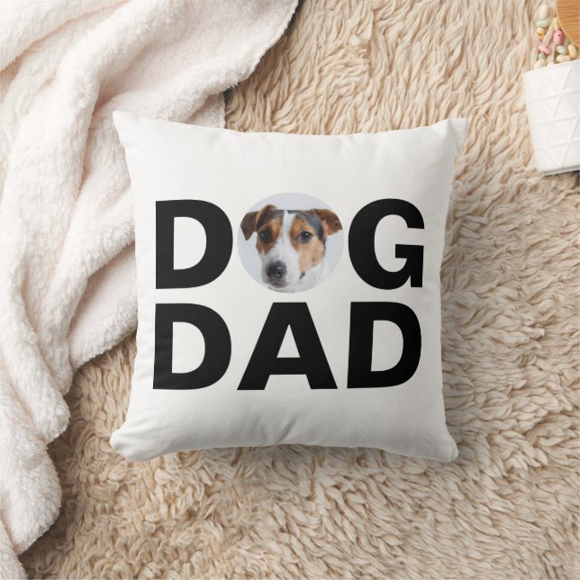 Coussin Chien papa, Photo personnalisée, Papa Cadeau Jeu O (Couverture)