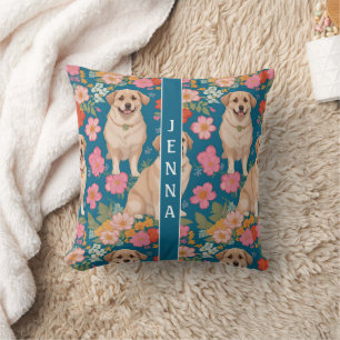 Coussin Chien pasteur anatolien Motif coloré Floral