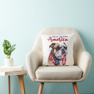 Coussin Chien patriote-Bouledogue britannique