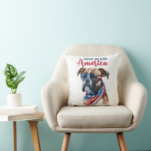 Coussin Chien Patriote-Boxeur