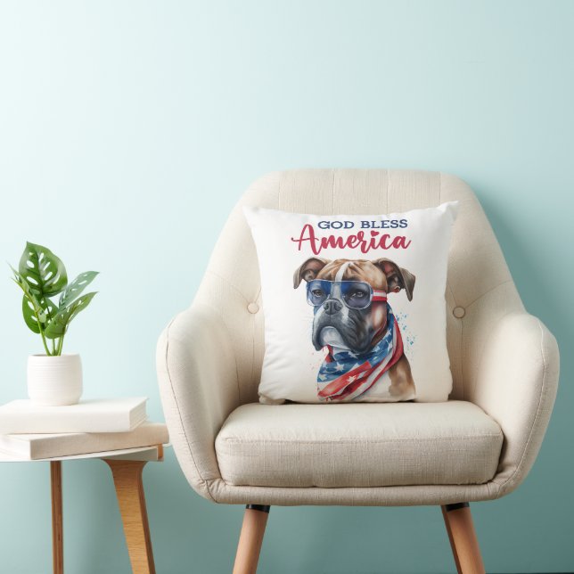 Coussin Chien Patriote-Boxeur (Chaise)