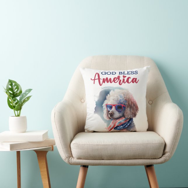 Coussin Chien patriote-Caniche (Chaise)