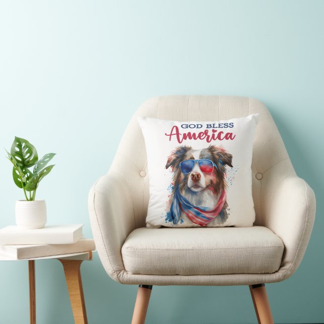 Coussin Chien Patriotique-Bergers Australien (Chaise)