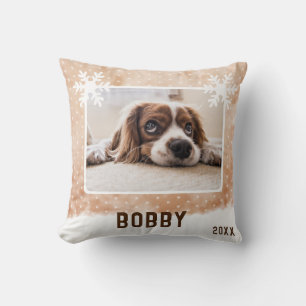 Coussin Chien Photo Nom de l'animal de compagnie Snowflake