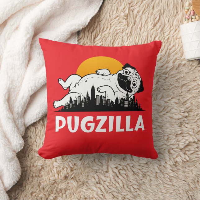 Coussin Chien Pug Drôle (Couverture)