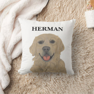 Coussin Chien retrieur d'or réversible personnalisé