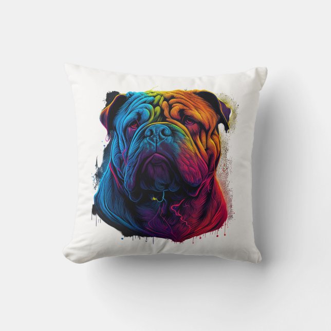 Coussin Chien Shar Pei, Shar-Pei, chinois clair et luffeux (Recto)