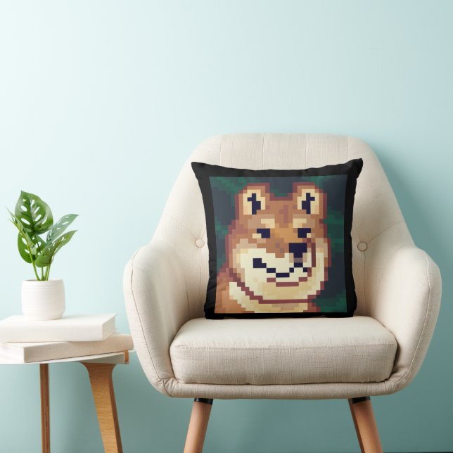 Coussin Chien Shiba. Pixel Art, pixelart (Chaise)