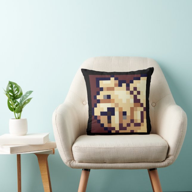 Coussin Chien Shih Tzu. Pixel Art, pixelart (Chaise)