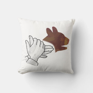 Coussin Chien Silhouette main Brown