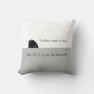 Coussin Chien sournois veut savoir Jeter l'oreiller