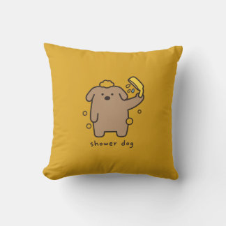 Coussin Chien sous la douche Brun Caniche Moment du bain K