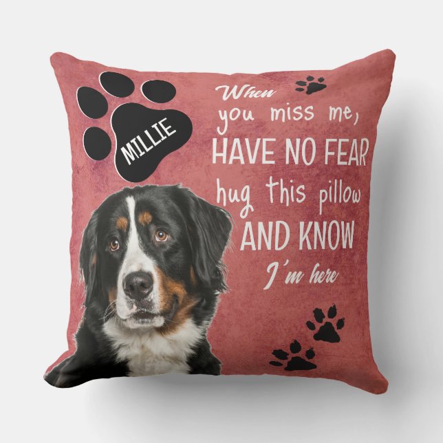 Coussin Chien sympathie gardien - ajoutez votre propre pho (Recto)