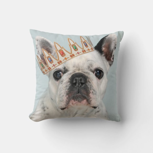 Coussin Chien-taureau français à couronne (Recto)