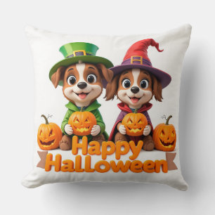 Coussin Chiens adorables en costumes d'Halloween