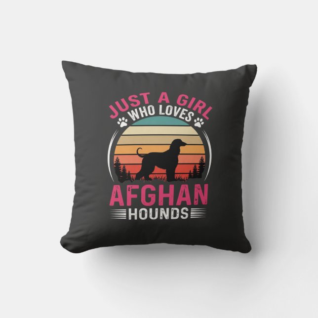 Coussin Chiens Afghans Coucher de Soleil Rétro Amateur de  (Recto)