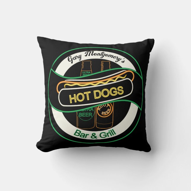 Coussin Chiens Chauds & Bar à Bière & Grill (Recto)