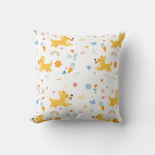 Coussin chiens corgis dessin animé drôles