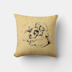 Coussin Chiens Coussin, Beige Orange Texture Look