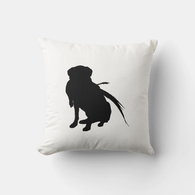 Coussin Chiens d'amour de silhouette de labrador retriever (Recto)