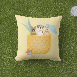 Coussin Chiens d'ananas Pina Colada