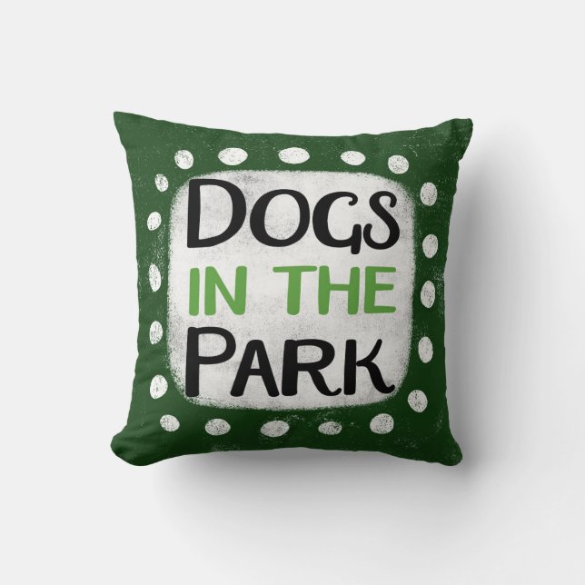 Coussin Chiens Dans Le Parc Jettent De L'Oreiller (Recto)