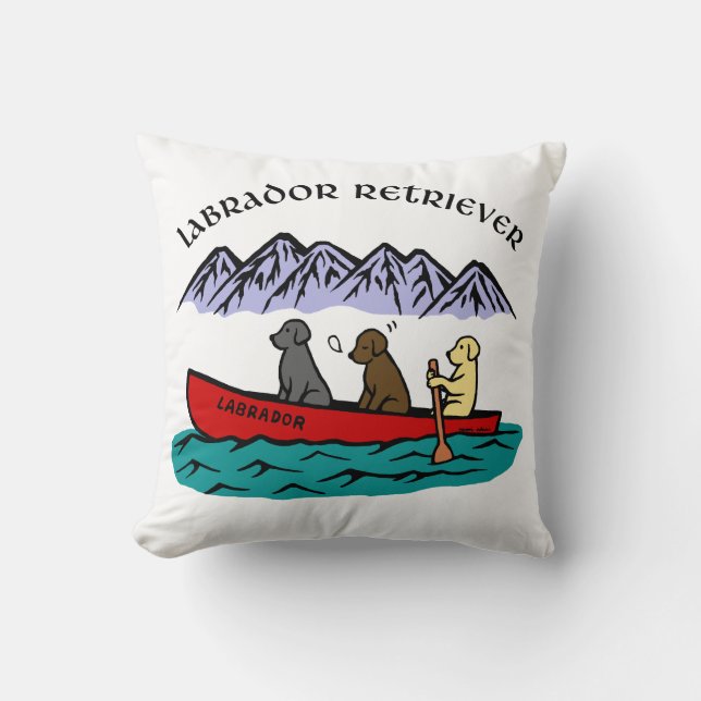 Coussin Chiens d'arrêt de Labrador de canoë-kayak (Recto)