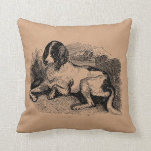 Coussin Chiens de chiens vintages de 1800s de chien de
