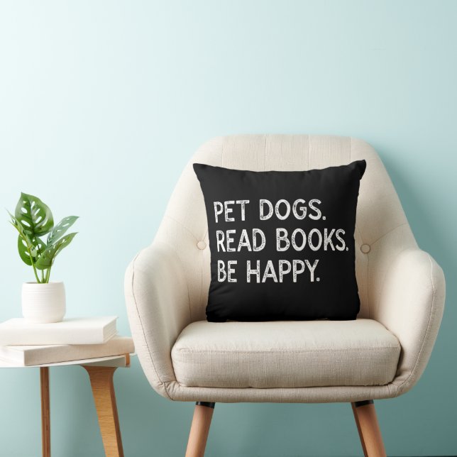 Coussin Chiens de compagnie lisent des livres pour être he (Chaise)