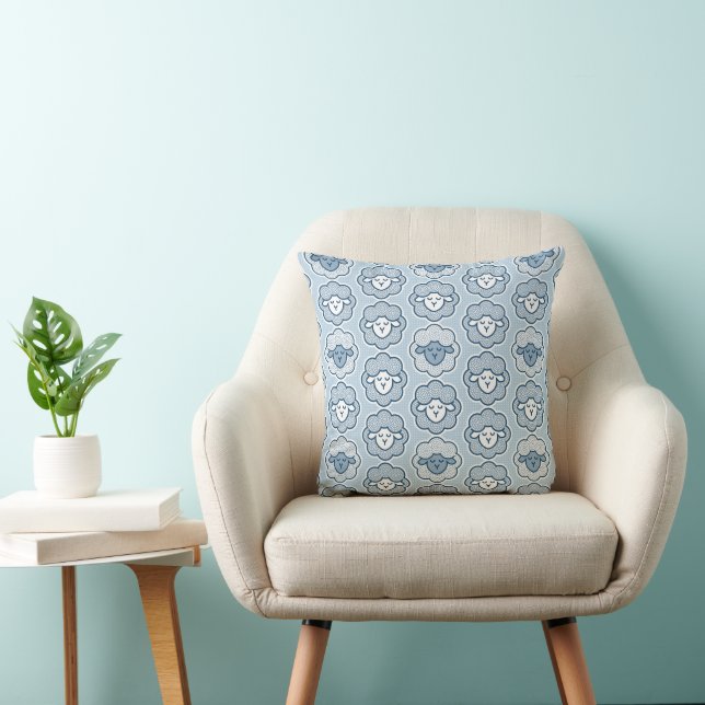 Coussin Chiens de comptage - bleu (Chaise)