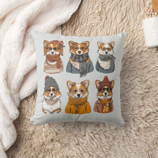 Coussin Chiens de Corgi gallois branchés (Couverture)