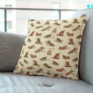 Coussin Chiens de fouille - motif de vacances de plage.