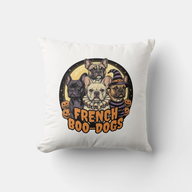 Coussin Chiens de French Boo Halloween Création Bouledogue (Recto)