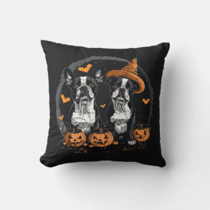 Coussin Chiens de Halloween Boston Terrier