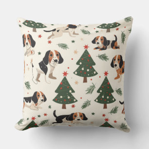 Coussin Chiens de Noël Colorés – Cadeau de Fête Amusant po
