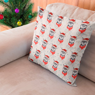 Coussin Chiens de race Husky sibérien Étoiles de Noël