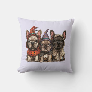 Coussin Chiens de taureaux français d'Halloween