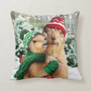 Coussin Chiens des Prairies de Noël