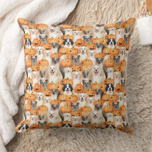 Coussin Chiens d'Halloween - Races de chiens mignons avec