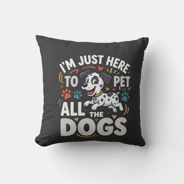 Coussin Chiens Drôles Amoureux Des Animaux Vector (Recto)