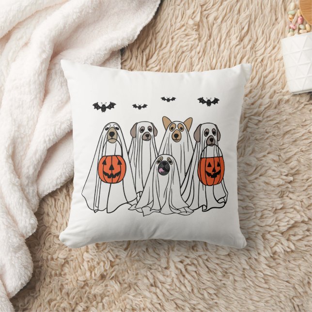 Coussin Chiens Éffrayants d'Halloween amusants - Chiens fa (Couverture)