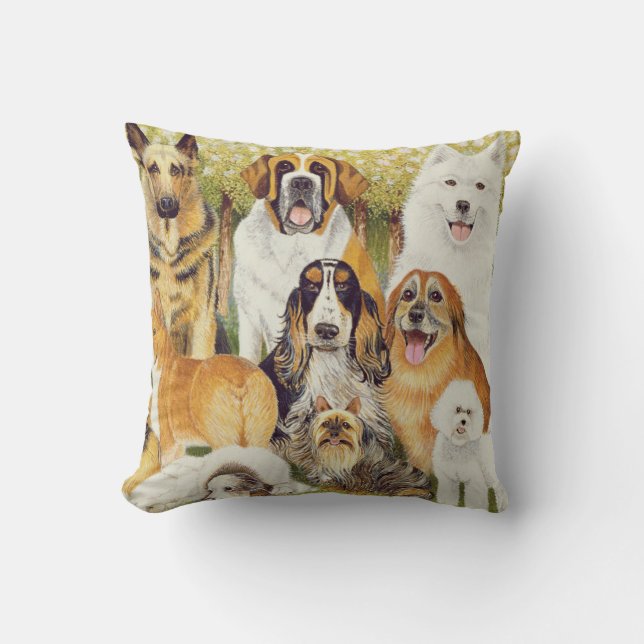 Coussin Chiens en mai (Recto)