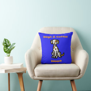 Coussin Chiens et Café Ouah !