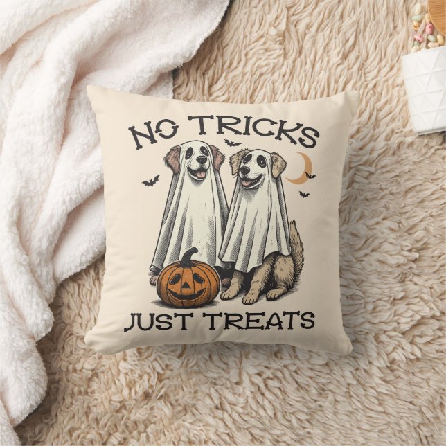 Coussin Chiens fantômes Vintages Halloween (Couverture)