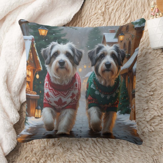 Coussin Chiens Havanais Noël Neige Vacances  (Couverture)