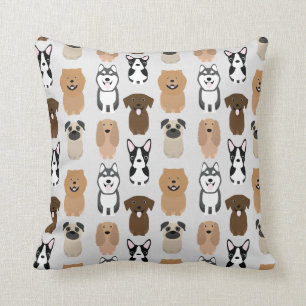 Coussin Chiens mignons, Carlin, Boston, Lab, Chow, Husky, 