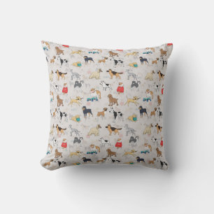 Coussin Chiens mignons Design Motif Blanc